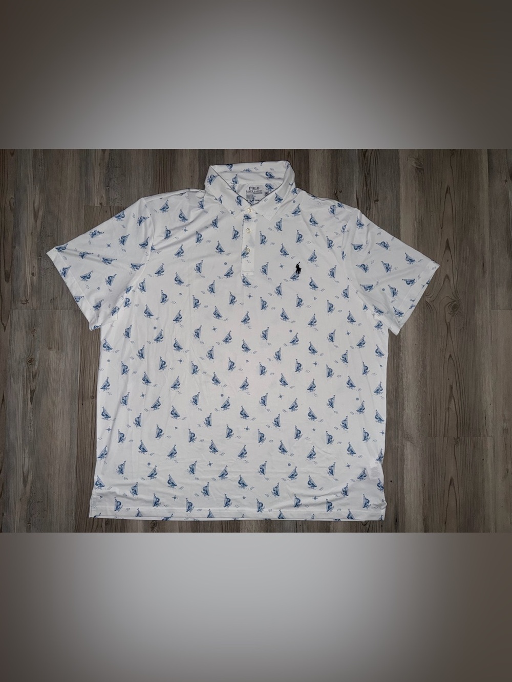 Polo Ralph Lauren Men's XXL Performance Classic Fit Short Sleeved Shirt Boats